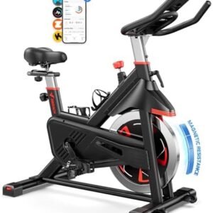 MERACH Heimtrainer Fahrrad mit Magnetischem Widerstand, Leises Bremsbelag/Hometrainer Fahrrad mit Verbessertem bequemem Sitzkissen, Indoor Cycling Bike mit Tablet-Halter, Eigener App, Bis 136KG  Amazon.de: Sport & Freizeit