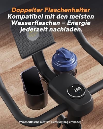 MERACH Heimtrainer Fahrrad mit Magnetischem Widerstand, Leises Bremsbelag/Hometrainer Fahrrad mit Verbessertem LCD-Monitor, Indoor Cycling Bike mit Hantelrack, Tablet-Halter, Eigener App, Bis 136KG Amazon.de: Sport & Freizeit – Bild 6